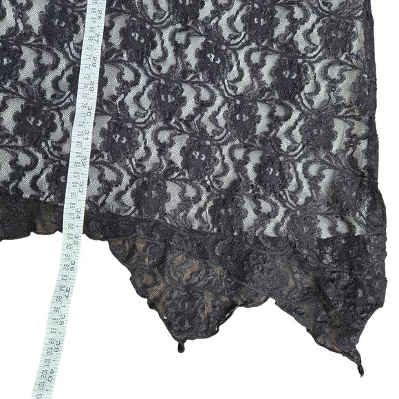 My Michelle Vtg 90s Y2K Fairy Whimsigoth Black Lace Babydoll Hanky Hem Dress L - Picture 11 of 11